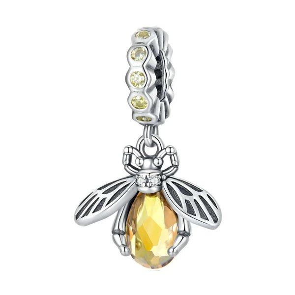 Sterling Silver Bee Dangle Charm - EnchantingCharms