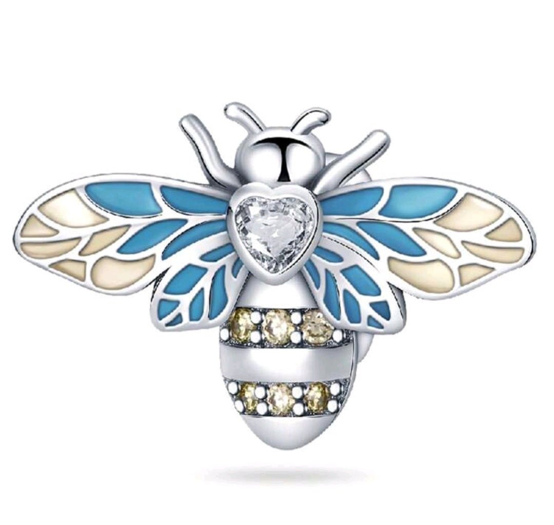 Sterling Silver Bee Stopper Charm - EnchantingCharms