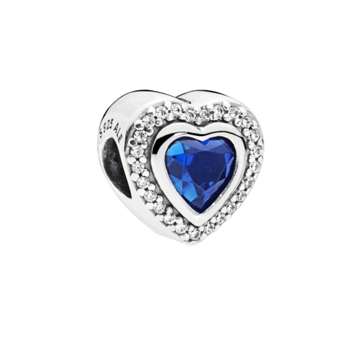 Sterling Silver Blue Heart Charm - EnchantingCharms