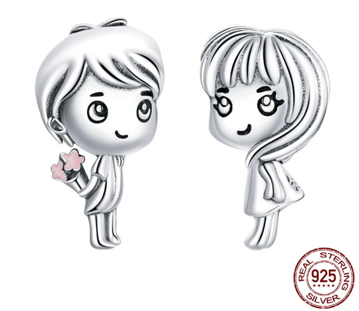 Sterling Silver Boy And Girl Charm - EnchantingCharms