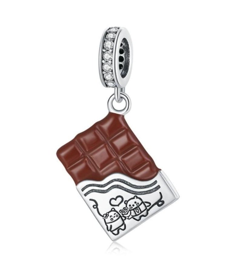 Sterling Silver Choclate Slab Charm - EnchantingCharms