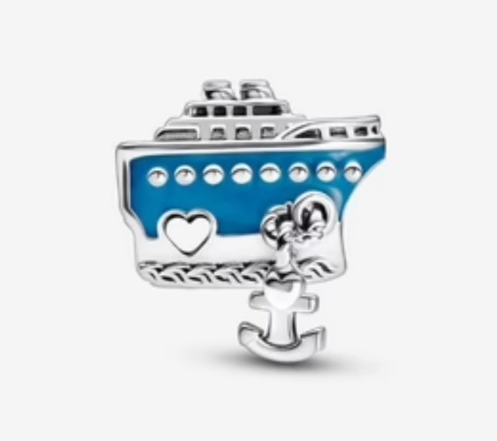 Sterling Silver Cruise Ship Charm - EnchantingCharms