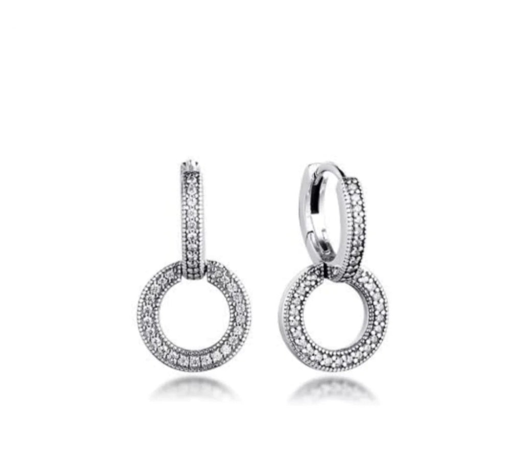 Sterling Silver Double Hoop Earrings - EnchantingCharms
