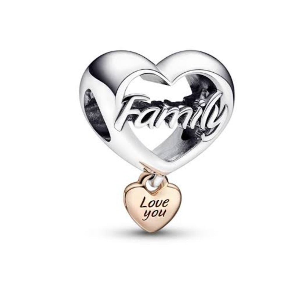 Sterling Silver Family Love You Charm - EnchantingCharms