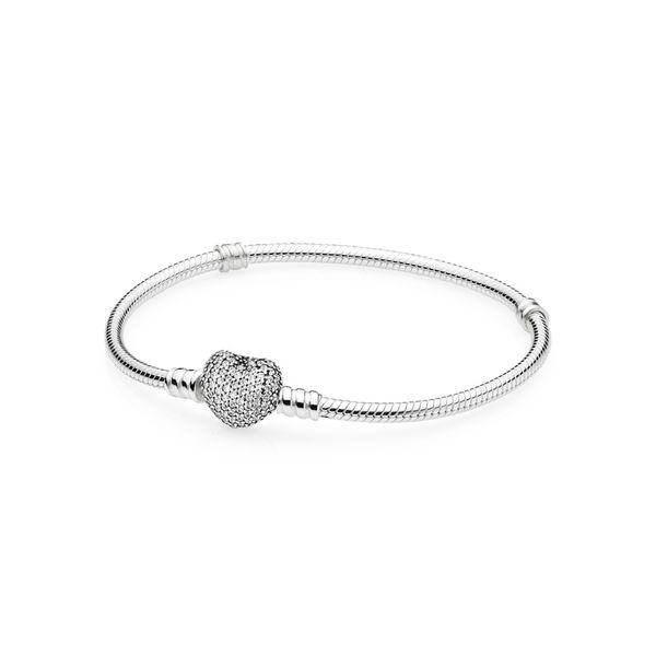 Sterling Silver Heart Clasp Bracelet - EnchantingCharms