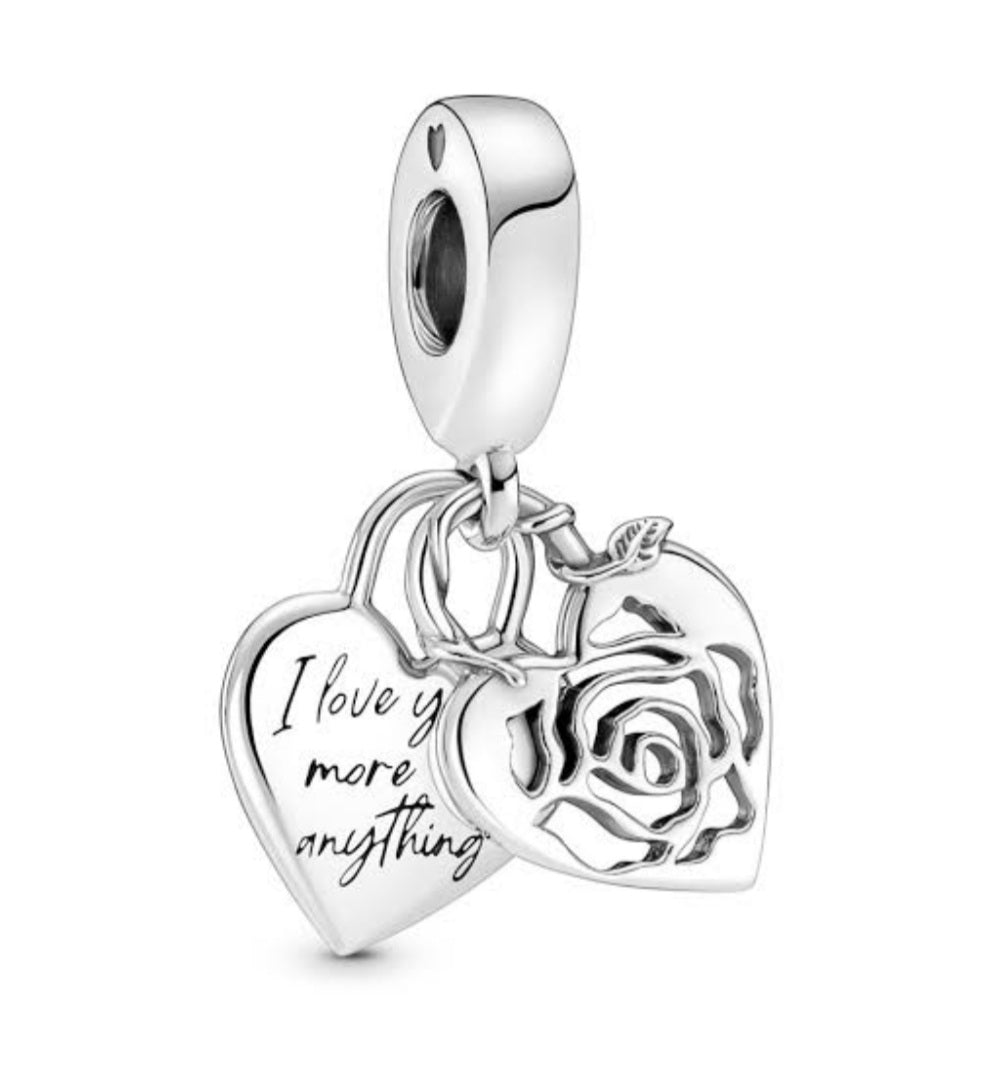 Sterling Silver I Love You More Than Anything Charm - EnchantingCharms