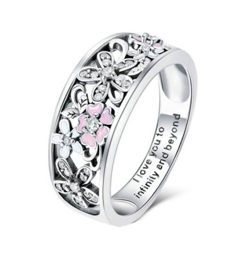 Sterling Silver I Love You To Infinity And Beyond Ring - EnchantingCharms