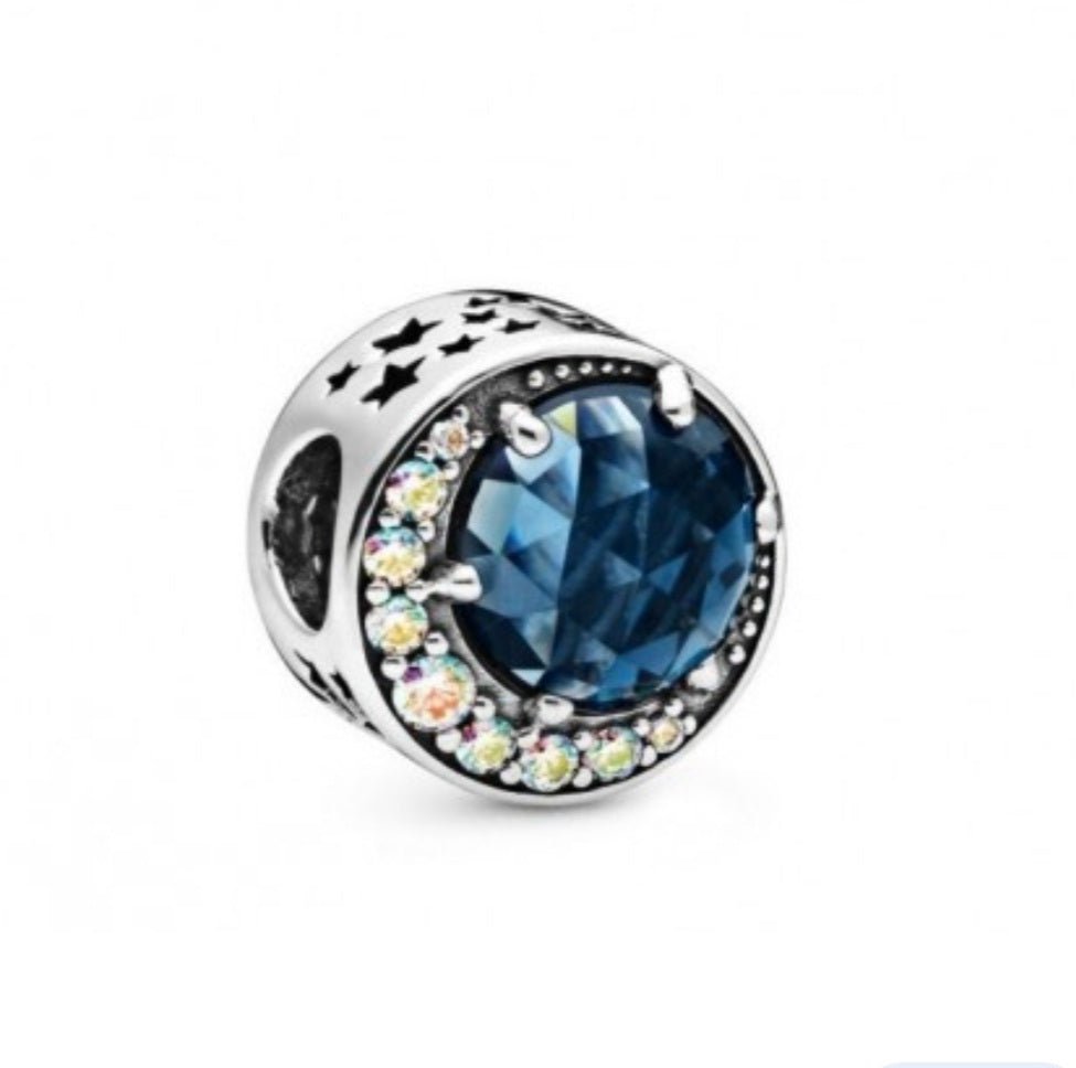 Sterling Silver Moon & Night Sky Charm - EnchantingCharms