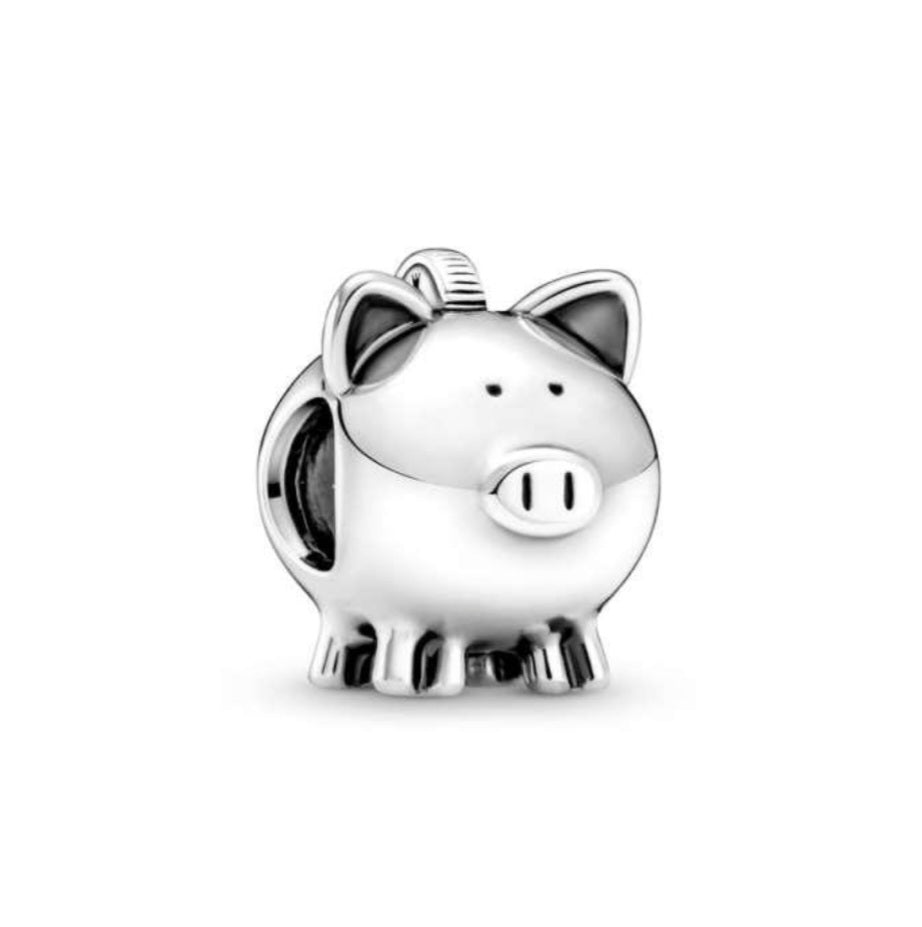 Sterling Silver Piggy Bank Charm - EnchantingCharms