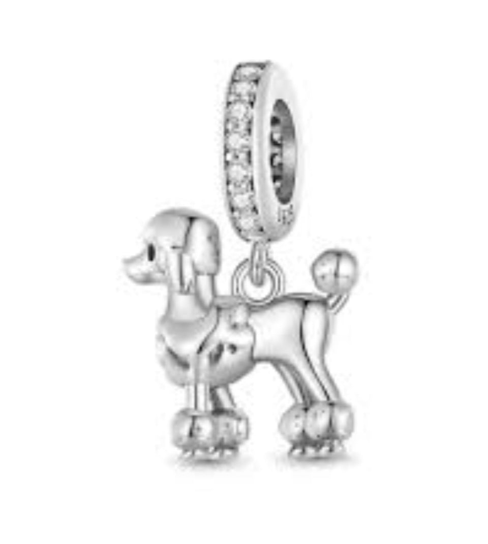 Sterling Silver Poodle Dog Charm - EnchantingCharms