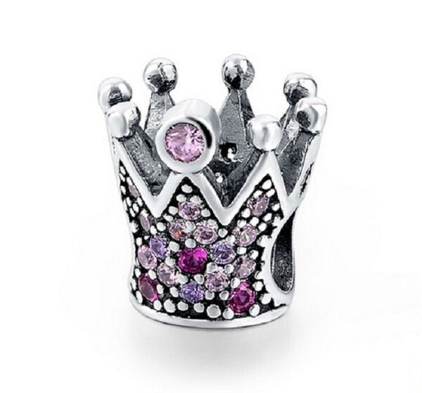Sterling Silver Princess Crown Charm - EnchantingCharms