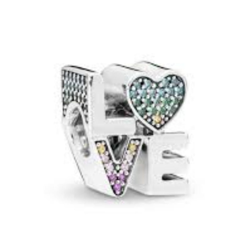 Sterling Silver Rainbow Love Charm - EnchantingCharms