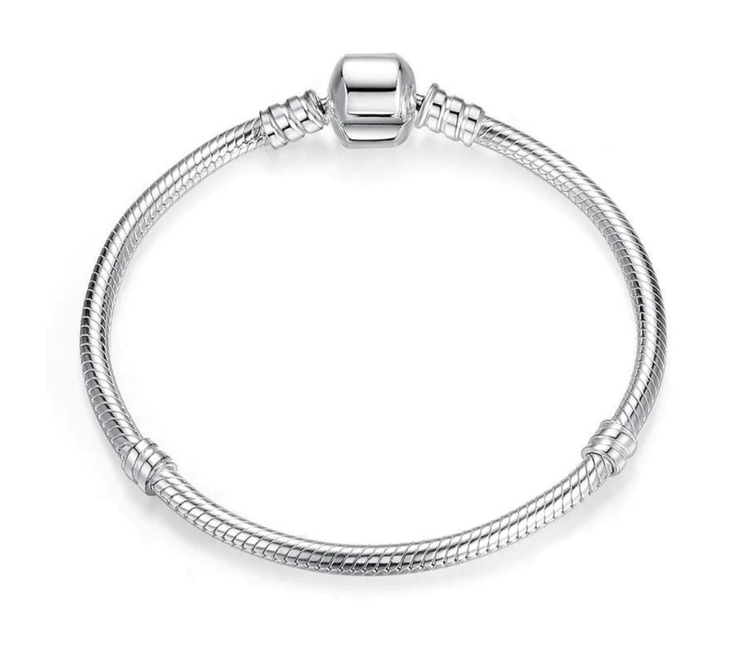 Sterling Silver Snake Clasp Bracelet - EnchantingCharms