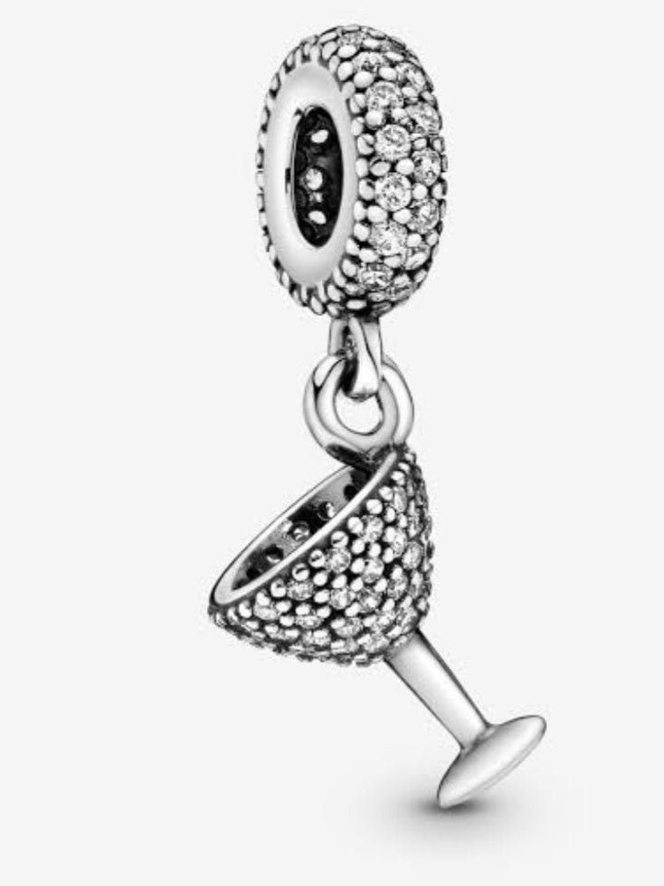 Sterling Silver Sparkling Cocktail Charm - EnchantingCharms