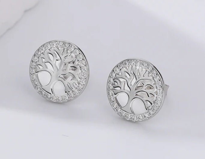 Sterling Silver Tree Of Life Earrings - EnchantingCharms