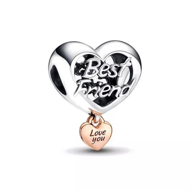 Sterling Silver Two-Tone Best Friend Charm - EnchantingCharms