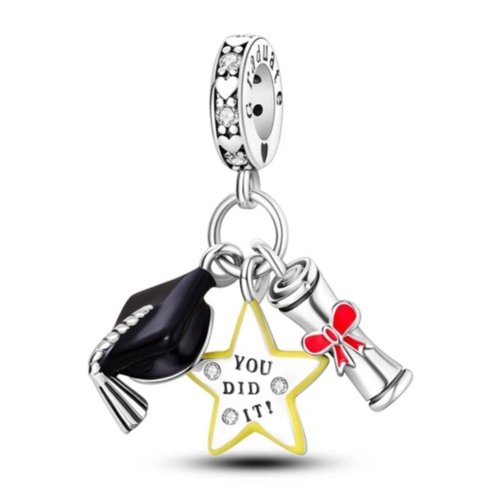 Sterling Silver You Did It Graduation Charm - EnchantingCharms