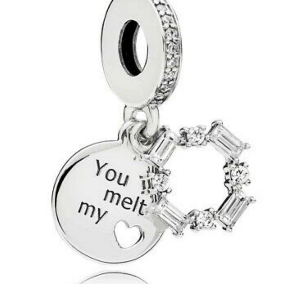 Sterling Silver You Melt My Heart Charm - EnchantingCharms